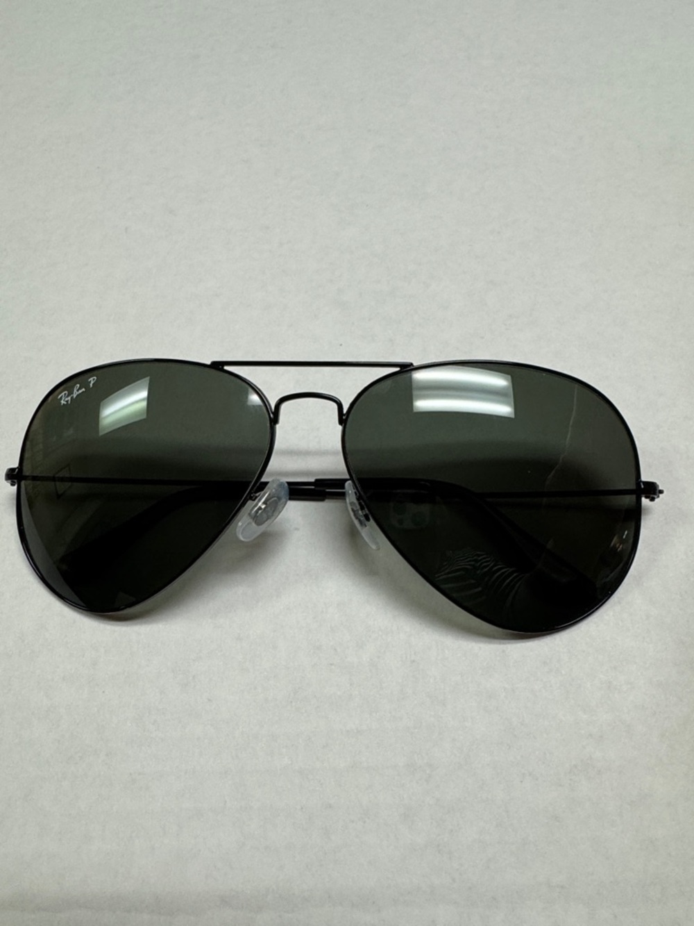 Ray-Ban Black Aviator Sunglasses with Dark Green Lenses Men’s
